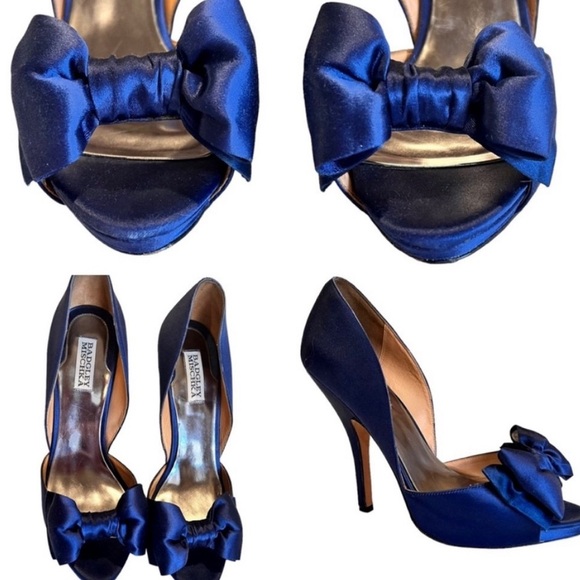 BADGLEY MISCHKA royal blue silk/satin beautiful bow Size 10. - Picture 15 of 17